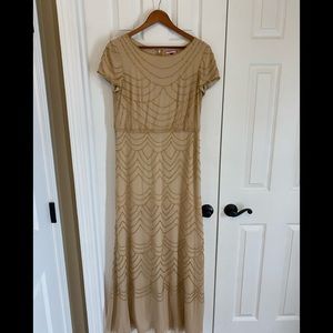 Gold Beaded Adrianna Papell Dress